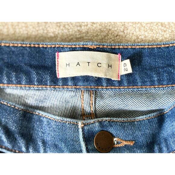 HATCH Collection The Crop Maternity Jeans Raw Hem Indigo Wash Women's Size 29 - Picture 6 of 12